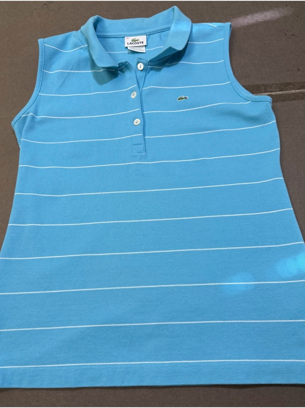 Lacoste sz 38 striped sleeveless shirt